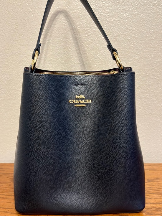 Coach Handbags - Coach Black Pebbled Leather Bucket Bag